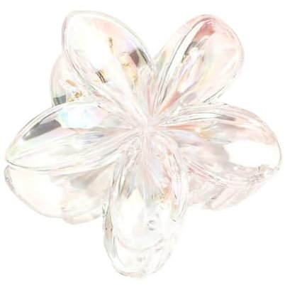 Pinza de pelo con flores para mujer, clip hawaiano, pinzas de plástico antideslizantes, agarre fuerte, pinzas para el pelo para playa, fiesta, piscina, vacaciones, A, transparente A