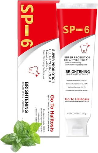 Hydroxyapatit-Zahnpasta für Fortschrittlichen Zahnschmelzschutz, SP-6 Probiotische Whitening - Verbesserte Formel Mit 6 Probiotika, Fluoridfrei, Ultra Whitening (1 Stück, Rot)