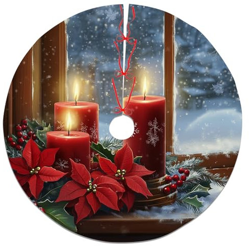 Candela natalizia per albero di Natale, decorazione natalizia per feste invernali, decorazione tradizionale per la casa, uso interno ed esterno, 91 cm