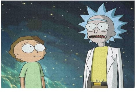 Puzzles for Adults Rick and Morty Stress Relief Family Puzzle Game with Full Size Poster Puzzle Children Educational Game Toy Gift 1000 PCS