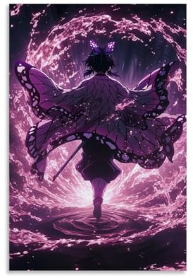 nuomesc Demon Slayer Shinobu Kocho Poster Poster Dekorative Malerei Leinwand Wandkunst Wohnzimmer Poster Schlafzimmer Malerei 08x12inch(20x30cm)
