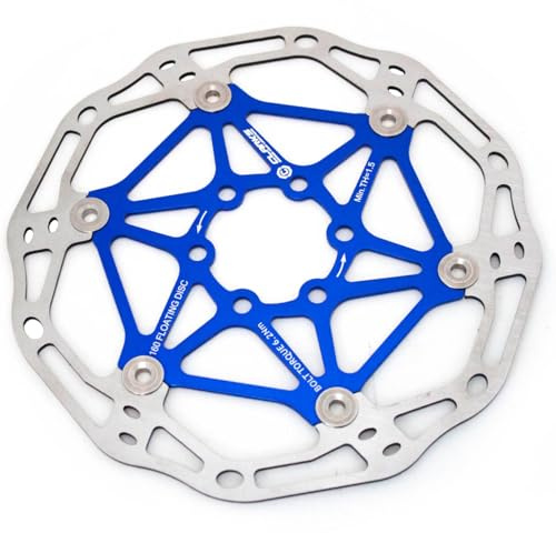 Clarks Cycle Systems CFR-02 Lightweight Floating 6-Bolt Disc Brake Rotor, Blue, 180mm