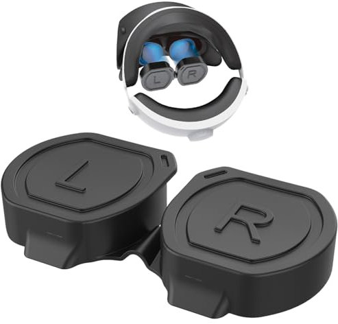 Lens Protector Cover for PS VR 2 Soft Silicone Dust Proof Anti Scratch Cover Shock Resistant Washable Prevents Sunlight Protective Lens Sleeve for Playstation VR 2 Headset Reuse Accessories (Black)