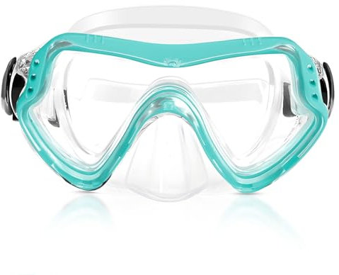Maschera Subacquea Bambini, Maschera Snorkeling Bambino 6-16 Anni per Ragazzi Ragazze, Maschera Mare con Naso, HD Anti-Nebbia AImpermeabile Maschera Sub per Immersioni, Snorkeling e Nuoto