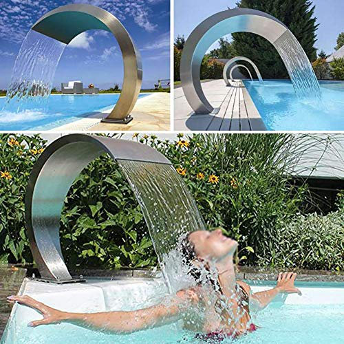 HUIBBGO Fontana in Acciaio Inox per Piscine interrate, Decorazione da Giardino per Esterni