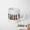 GIFTIMIZED Superhero Collage Kids Childrens Personalised Name Custom Mug Coffee Tea Cup Gift with Coaster Option | Large Handle | Spacious 11oz | Dishwasher Safe | Made in UK |