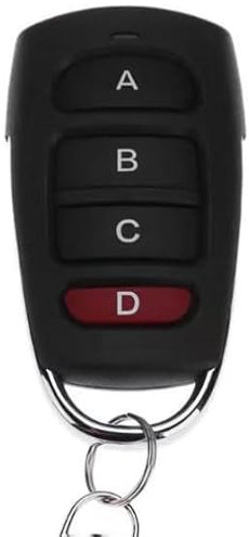 Telecommande Universelle Portail 433 Mhz, Duplicateur Multicode à 4 Boutons, Telecommande de Porte de Garage Duplicateur sans Fil Clonage 433,92 MHz (2, Noir)