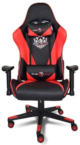 Silla Gaming Ergonómica con Altura Ajustable | Ideal para Oficina Escritorio Teletrabajo Estudio Juego Ordenador | Comodidad y Versatilidad de Uso (Rojo y Negro)