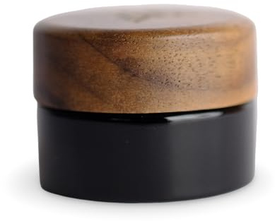 INHALE Infinity Jar – UV-geschütztes Glasgefäß mit Hygrometer, Walnussholzdeckel – Geruchsdichtes Aufbewahrungsglas für Konzentrate