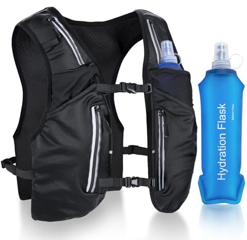 Nextyu Gilet Running Uomo Donna, Zaino Idratazione Trail Running Leggero con Borraccia Morbida 500ml & Cinghie Pettorali Regolabili per Corsa Maratona Escursionismo MTB Ciclismo