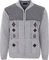 Mens Knitted Cardigan Zip Front Chunky Cable Knit with Front Pockets, Large, Light Grey