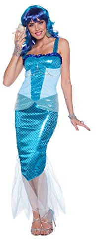 Folat 64036 Mermaid Meerjungfrau Kleid Frau S/M, womens, Blau