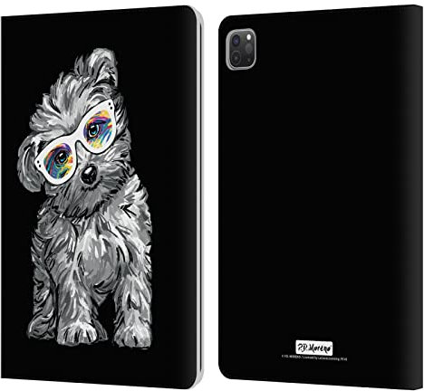 Head Case Designs Licenza Ufficiale P.D. Moreno Maltese Cani Neri E Bianchi Custodia Cover in Pelle a Portagoglio Compatibile con Apple iPad PRO 11 2020/2021 / 2022