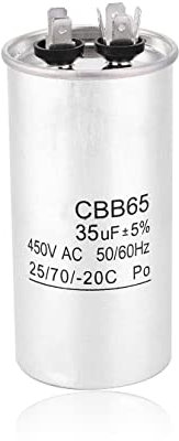Condensador, CBB65 450V 35UF Tipo electrolítico homopolar Condensador impermeable Papel de aluminio Condensador de arranque de aire acondicionado para equipos industriales