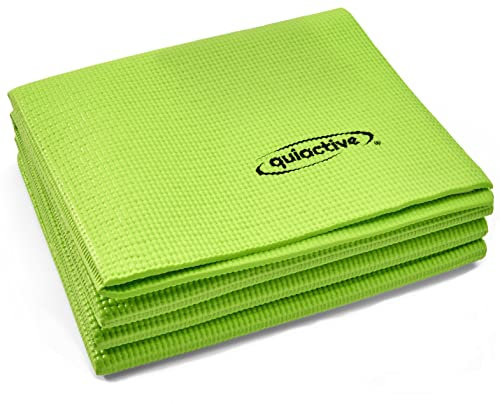 quiactive Reise Yogamatte - Faltbar, Leicht & rutschfest, Gymnastikmatte für Pilates & Yoga | 173 x 61 x 0,5 cm in grün