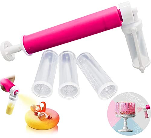 Manuelle Airbrush zum Dekorieren Manual Airbrush Pump for Cakes Manuelle Airbrush Kuchendeko Einstellbarem Druck Spritzpistole Torten Kuchen Kuchenairbrush-Pumpe mit 4 Sprühflaschen