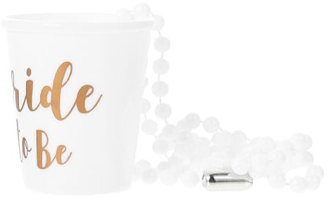 jojofuny Bachelor Party Chain Plastic Wine Cup Necklace Bridal Shot Glasses Party Chain Wine Cup Bachelorette and Bride Shot Glass Necklace Decor Prop ( White )