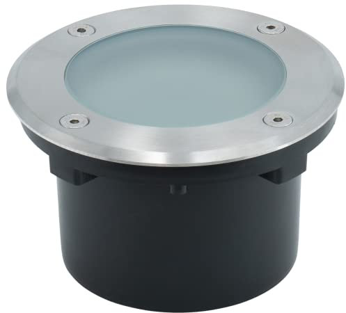 JungesLicht IP65 Bodenleuchte Bodendeinbauleuchte 230Volt Edelstahl LED Einbauleuchte Garten Terrasse 2000kg belastbar GX53 Leuchtmittel austauschbar (3Watt 2700K warmweiß)
