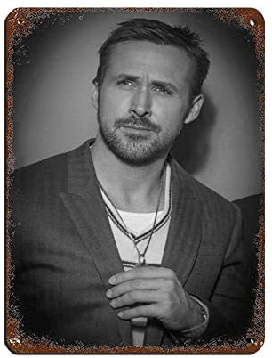 Schauspieler Ryan Gosling 12 Retro-Poster Metall-Blechschild Chic Art Retro Eisen Malerei Bar Menschen Höhle Cafe Familie Garage Poster Wanddekoration 30 x 40 cm