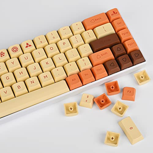 SOLIDEE 136 Keycaps XDA Profile Personalizzati per Sublimazione Colore, Set di Keycaps per Interruttori Cherry/Gateron MX 60%/68%/GK61 Tastiera Meccanica Gaming (Yellow)
