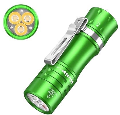 Wurkkos TS10 V2 4000K Green Pocket EDC Flashlight - 90CRI Mini LED Flashlight with Rechargeable Battery, 1-1400 Lumens Brightness, 3 Pieces Colorful Auxiliary LED, Anduril 2.0 User Interface
