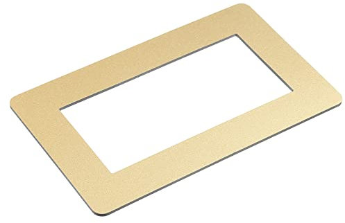sourcing map Interruptor Envolvente Placa Pared Panel Decoración Doble Grupo Aluminio Plástico Brillante Dorado Tono 216mm x 130mm para Hogar Oficina