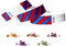 Eintrittsbänder aus Tyvek, Gestreift, Party Einlassbänder, Securebänder, Festival Armbänder, Kontrollbänder für dein Event (Blue-Red, 1000 Pack)