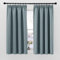 PONY DANCE 2er Set Schienen Gardinen Vorhang Blickdicht Kurz Thermovorhang gegen Hitze Verdunklungsvorhänge mit Kräuselband Blackout Curtains for Bedroom, H 145 x B 140 cm, Graublau