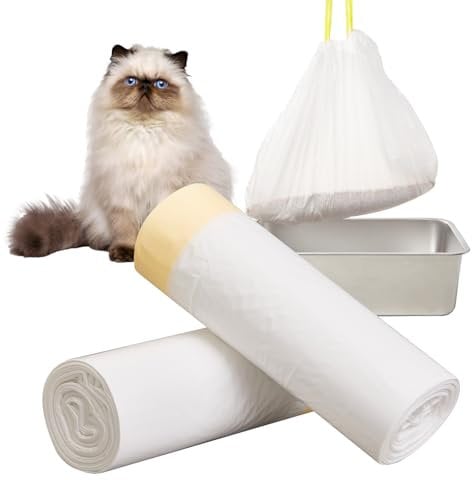 Papettly Extra Large Cat Litter Tray Liners - 94x45 cm Leak-Proof XL Cat Litter Bags with Drawstring, Tear-Resistant Cat Litter Liners with 10 KG/22 LBS Load Capacity - 20 Pcs