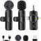 Kinizuxi 4 in 1 Microfono Inalambrico Solapa para iPhone/Android/Cámara/PC, 2.4G Plug&Play Mini Microfono Movil Wireless Lavalier Microphone para Youtube/TikTok//Vlog/Transmisión en Vivo/Entrevista