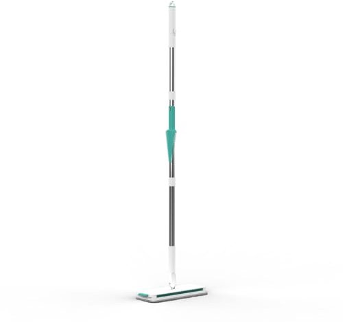Spring & Spruce Click Switch Microfibre Mop for Cleaning Floors - 6-in-1 Design Combines a Mop, Broom, Squeegee, Duster, Crevice Brush & Scraper - Telescopic Design - Machine Washable & Reusable Pads