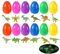 ONEINHE 12 Pcs 6cm Ostereier vorgefüllt mit 12Pcs Glühen im dunklen Dinosaurier, Plastik Bunte Osterei für Osterei Jagd, Korb Stuffers, Osterparty Bevorzugung, Klassenzimmer Preis Supplies