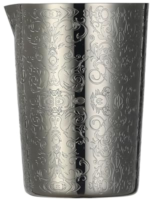 Unbreakable Cocktail Mixing Glass,Stirring Tin, Bar Mixing Pitcher with Spirit Pattern, 17-ounce / 500ml (Spirit Gunmetal Black)