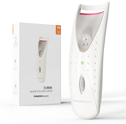 TOUCHBeauty Beheizte Wimpernzange mit farbwechselndem Silikonpad – Batteriebetriebenes Wimpernzange, Sanft & Langanhaltend, Ideal für unterwegs Grau AG-2003BWA