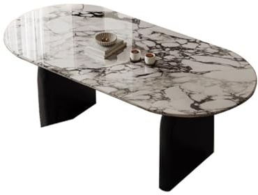 SFANIIX Esstisch Home Retro Marmor Esstisch Villa High-End Oval