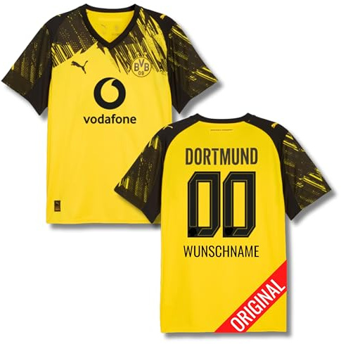 PUMA Original BVB Trikot Herren [Home 25/26] Offizielles Borussia Dortmund Trikot [Spieler oder Personalisiert] Fussball Sportbekleidung Sport Tshirts Herren Fußball Shirt Männer