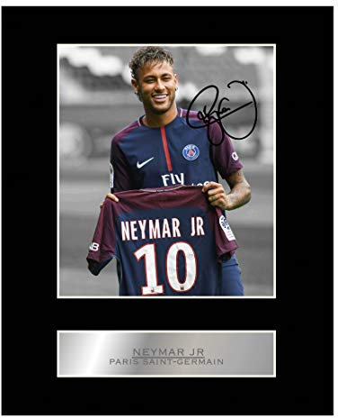 Neymar Jr Signiertes Foto, montiert, Paris Saint-Germain FC