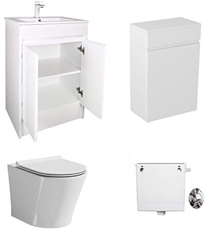 1150mm Complete Waterproof Vanity Set - Includes Toilet Sink Conceal Cistern WHITE