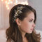 Kercisbeauty Wedding Bridal Bridesmaids Flower Girl Crystal and Pearl Side Hair Comb Slide Headpiece Long Curly Bun Hair Accessories for Prom(Rose Gold)