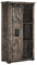 MASSIVMOEBEL24.DE | Railway Schrank aus Massivholz #215 | aus Mangoholz - Grau, lackiert | 100x50x190 cm | + Schiebetür + 6 Fächer | Aufbewahrungsschrank Flurschrank