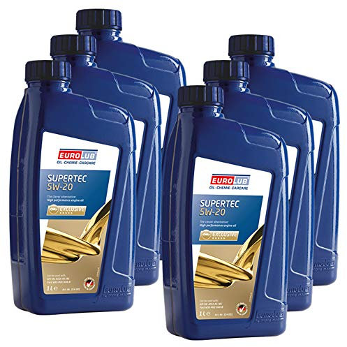 EUROLUB 6X Motoröl 5W-20 Supertec Leichtlauf Benzin Benzinmotor Motor Motoren Öl Engine Oil 1L
