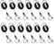 Gimars 12PCS Porte-badge Rétractable Moulinet Yoyo avec Mousqueton Clips Cordon élastique Enrouleur 60 cm Porte-clés Anneaux pour Clé,ID/d'identité Carte Combinaison Pince Accrocher à Ceinture/Poche