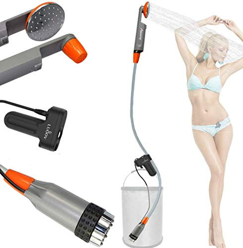 Zooma Outdoor Dusche, Camping Dusche, Bewegliche Dusche, kampierende Duschekopf-Steck, Campingdusche mit Tauchpumpe (0939-2 Akkus, Einheitsgröße) (0939-1 Battery)