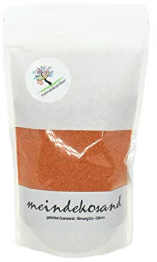 Farbsand zum Dekorieren und Gestalten - Quarzsand gefärbt 0,4-0,8mm – Dekosand (APRIKOSE - Hellorange, 1400g Beutel)
