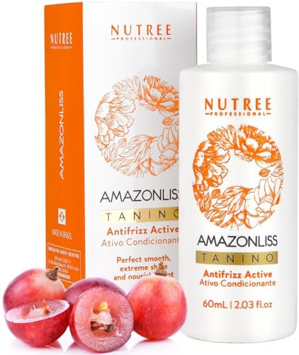 Haarglättende brasilianische Behandlung - Amazonliss Tanino - Taninoplastia Haarkur - Glättend, feuchtigkeitsspendend, reparierend, extreme Glanzwirkung - Formaldehyd gratis, 60 ml.