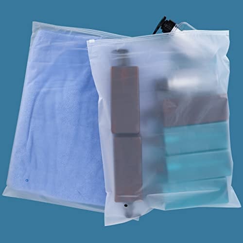 ENPOINT Transparente Druckverschluss-Versandtaschen, 50 Stück, 35,6 x 45,7 cm, Kunststoff für Kleidung, mattiertes Reißverschluss-Poly zum Verpacken von Pullovern, Hoodies, Damenschuhen, Nähprojekten