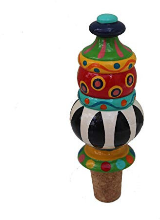 Maharanis Handbemalter Flaschenkorken Weinkorken Flaschenstopfen Weinflaschenverschluss bunt mit Naturkork