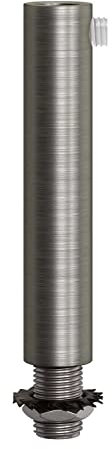 Serre-câble cylindrique en métal long 7 cm avec tige, écrou et rondelle - Titane satiné