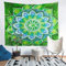 Boho Mandala Tapisserie 175x230cm Wandbehang zumböhmischen Stil für Teenager Grün Blau Hippie Mandala Wandteppich Exotisch Blumen Blatt Botanisch