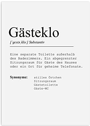 Nastami Poster Gästeklo DIN A3 Badezimmer Poster Bad Definition Poster